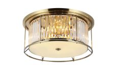 Munito 65cm Ceiling, 6 x E27, Antique Brass / Clear