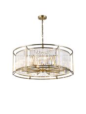 Munito 80cm Pendant, 10 x E14, Antique Brass / Clear