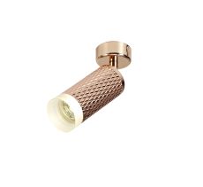 Seafood 6.5cm Adjustable 1 Light Surface Mounted Ceiling/Wall Spot Light GU10, Rose Gold/Acrylic Ring