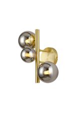 Monza Wall Lamp, 3 x G9, Satin Gold, Chrome Plated Glass