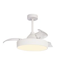 Alaska 43cm 45W LED Dimmable Ceiling Light With Built-In 25W DC Fan, 2700-5000K Remote & APP Control, 2500lm, White, 5yrs Warranty