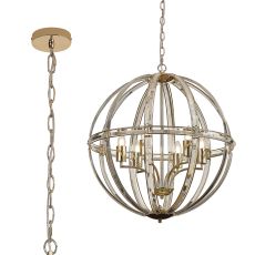 Koka 62cm Large Round Pendant, 6 Light E27, French Gold