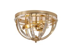 Koka 41.5cm Round Flush, 3 Light E27, French Gold