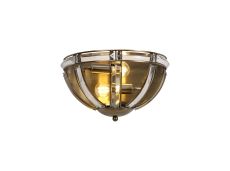 Koka Wall Light, 2 Light E14, Antique Brass