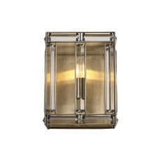 Koka Square Wall Light, 1 Light E14, Antique Brass