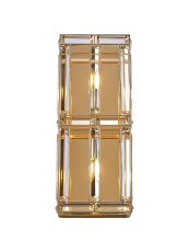 Koka Rectangular Wall Light, 2 Light E14, French Gold