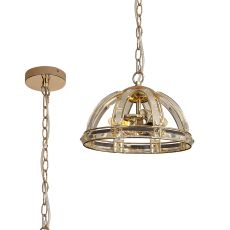 Koka 30cm Small Dome Pendant, 2 Light E27, French Gold