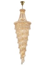 Alexandra 78cm Pendant 4 Layer Spiral 49 Light E14 Gold/Crystal Item Weight: 44.65kg