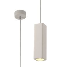 Alina 9cm Rectangluar Pendant, 1 x GU10, White Paintable Gypsum