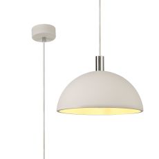 Alina 30cm Dome Pendant, 1 x E27, White Paintable Gypsum