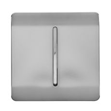 Trendi, Artistic Modern 10A Triple Pole Bathroom Fan Isolator Switch Brushed Steel Finish, BRITISH MADE, (25mm Back Box Required), 5yrs Warranty