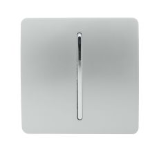 Trendi, Artistic Modern 10A Triple Pole Bathroom Fan Isolator Switch Silver Finish, BRITISH MADE, (25mm Back Box Required), 5yrs Warranty