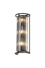 Munito 57cm Tall Wall Lamp, 3 x E14, Satin Black / Clear