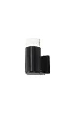 Gullo Ribbed Line Wall Lamp With Short Diagonal Pattern Acrylic Shade, 1 x GU10, IP54, Black/Clear/Frosted, 2yrs Warranty