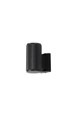 Gullo Ribbed Line Wall Lamp With Dome Acrylic Shade, 1 x GU10, IP54, Black/Clear/Frosted, 2yrs Warranty