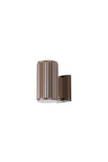 Gullo Ribbed Line Wall Lamp With Dome Acrylic Shade, 1 x GU10, IP54, Dark Brown/Clear/Frosted, 2yrs Warranty