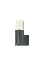 Gullo Ribbed Line Wall Lamp With Bubble Acrylic Shade, 1 x GU10, IP54, Grey/Clear, 2yrs Warranty