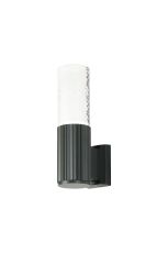 Gullo Ribbed Line Wall Lamp With Tall Diagonal Pattern Acrylic Shade, 1 x GU10, IP54, Grey/Clear/Frosted, 2yrs Warranty