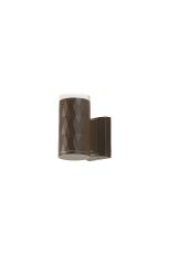 Gullo Diamond Pattern Wall Lamp With Shallow Acrylic Shade, 1 x GU10, IP54, Dark Brown/Clear/Frosted, 2yrs Warranty