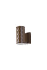 Gullo Diamond Pattern Wall Lamp With Dome Acrylic Shade, 1 x GU10, IP54, Dark Brown/Clear/Frosted, 2yrs Warranty