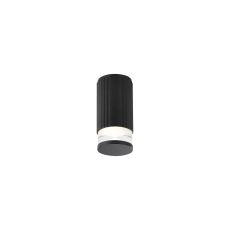 Gullo 6.7cm Ribbed Line Ceiling With X Pattern Acrylic Shade, 1 x GU10, IP54, Black/Clear/Frosted, 2yrs Warranty