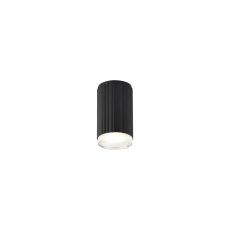 Gullo 6.7cm Ribbed Line Ceiling With Shallow Acrylic Shade, 1 x GU10, IP54, Black/Clear/Frosted, 2yrs Warranty