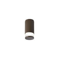 Gullo 6.7cm Ribbed Line Ceiling With X Pattern Acrylic Shade, 1 x GU10, IP54, Dark Brown/Clear/Frosted, 2yrs Warranty
