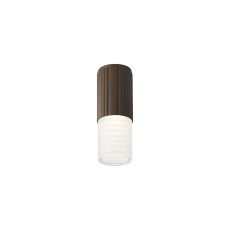 Gullo 6.7cm Ribbed Line Ceiling With Horizontal Line Acrylic Shade, 1 x GU10, IP54, Dark Brown/Clear/Frosted, 2yrs Warranty