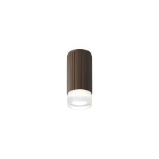 Gullo 6.7cm Ribbed Line Ceiling With Short Diagonal Pattern Acrylic Shade, 1 x GU10, IP54, Dark Brown/Clear/Frosted, 2yrs Warranty