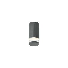Gullo 6.7cm Ribbed Line Ceiling With X Pattern Acrylic Shade, 1 x GU10, IP54, Grey/Clear/Frosted, 2yrs Warranty