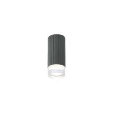 Gullo 6.7cm Ribbed Line Ceiling With Short Diagonal Pattern Acrylic Shade, 1 x GU10, IP54, Grey/Clear/Frosted, 2yrs Warranty