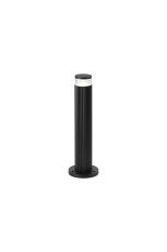 Gullo Ribbed Line 35cm Post Lamp With X Pattern Acrylic Shade, 1 x GU10, IP54, Black/Clear/Frosted, 2yrs Warranty