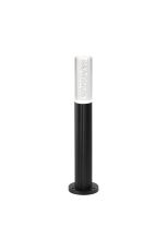 Gullo Ribbed Line 35cm Post Lamp With Bubble Acrylic Shade, 1 x GU10, IP54, Black/Clear, 2yrs Warranty