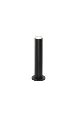 Gullo Ribbed Line 35cm Post Lamp With Shallow Acrylic Shade, 1 x GU10, IP54, Black/Clear/Frosted, 2yrs Warranty