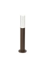 Gullo Ribbed Line 35cm Post Lamp With Bubble Acrylic Shade, 1 x GU10, IP54, Dark Brown/Clear, 2yrs Warranty