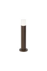 Gullo Ribbed Line 35cm Post Lamp With Horizontal Line Acrylic Shade, 1 x GU10, IP54, Dark Brown/Clear/Frosted, 2yrs Warranty
