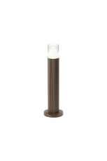 Gullo Ribbed Line 35cm Post Lamp With Tier Pattern Acrylic Shade, 1 x GU10, IP54, Dark Brown/Clear, 2yrs Warranty