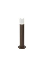 Gullo Ribbed Line 35cm Post Lamp With Bubble Acrylic Shade, 1 x GU10, IP54, Dark Brown/Clear, 2yrs Warranty
