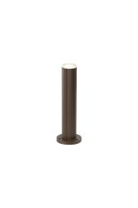 Gullo Ribbed Line 35cm Post Lamp With Shallow Acrylic Shade, 1 x GU10, IP54, Dark Brown/Clear/Frosted, 2yrs Warranty