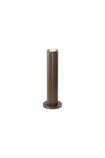 Gullo Ribbed Line 35cm Post Lamp With Dome Acrylic Shade, 1 x GU10, IP54, Dark Brown/Clear/Frosted, 2yrs Warranty