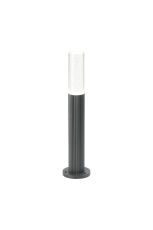 Gullo Ribbed Line 35cm Post Lamp With Bubble Acrylic Shade, 1 x GU10, IP54, Grey/Clear, 2yrs Warranty