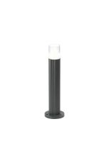 Gullo Ribbed Line 35cm Post Lamp With Tier Pattern Acrylic Shade, 1 x GU10, IP54, Grey/Clear, 2yrs Warranty