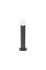 Gullo Ribbed Line 35cm Post Lamp With Bubble Acrylic Shade, 1 x GU10, IP54, Grey/Clear, 2yrs Warranty
