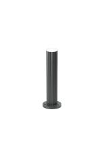 Gullo Ribbed Line 35cm Post Lamp With Shallow Acrylic Shade, 1 x GU10, IP54, Grey/Clear/Frosted, 2yrs Warranty
