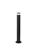 Gullo Ribbed Line 55cm Post Lamp With X Pattern Acrylic Shade, 1 x GU10, IP54, Black/Clear/Frosted, 2yrs Warranty