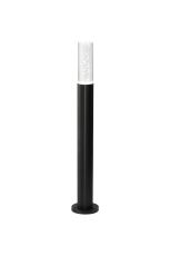 Gullo Ribbed Line 55cm Post Lamp With Bubble Acrylic Shade, 1 x GU10, IP54, Black/Clear, 2yrs Warranty