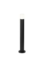 Gullo Ribbed Line 55cm Post Lamp With Horizontal Line Acrylic Shade, 1 x GU10, IP54, Black/Clear/Frosted, 2yrs Warranty