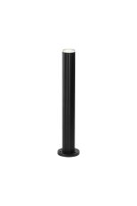Gullo Ribbed Line 55cm Post Lamp With Shallow Acrylic Shade, 1 x GU10, IP54, Black/Clear/Frosted, 2yrs Warranty