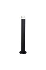 Gullo Ribbed Line 55cm Post Lamp With Short Diagonal Pattern Acrylic Shade, 1 x GU10, IP54, Black/Clear/Frosted, 2yrs Warranty