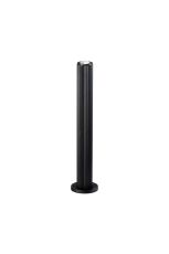 Gullo Ribbed Line 55cm Post Lamp With Dome Acrylic Shade, 1 x GU10, IP54, Black/Clear/Frosted, 2yrs Warranty